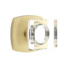 Load image into Gallery viewer, MODERN SQUARE GLASS (MSC) PRIVACY (BED/BATH) KNOB WITH 2-3/8" BACKSET AND 1/4" ROUND FACEPLATE AND STRIKEPLATE