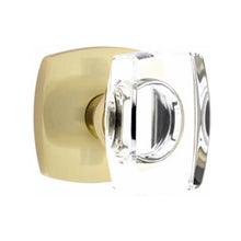 Load image into Gallery viewer, WINDSOR GLASS (WS) PASSAGE (HALL/CLOSET) KNOB WITH 2-3/8" BACKSET AND 1/4" ROUND FACEPLATE AND STRIKEPLATE WITH MODERN ROSETTE