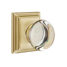 Load image into Gallery viewer, PROVIDENCE GLASS (PC) PASSAGE (HALL/CLOSET) KNOB WITH 2-3/8" BACKSET AND 1/4" ROUND FACEPLATE AND STRIKEPLATE