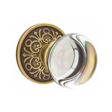 Load image into Gallery viewer, PROVIDENCE GLASS (PC) PASSAGE (HALL/CLOSET) KNOB WITH 2-3/8" BACKSET AND 1/4" ROUND FACEPLATE AND STRIKEPLATE
