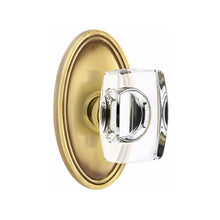 Load image into Gallery viewer, WINDSOR GLASS (WS) PASSAGE (HALL/CLOSET) KNOB WITH 2-3/8" BACKSET AND 1/4" ROUND FACEPLATE AND STRIKEPLATE WITH TRADITIONAL ROSETTE