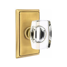 Load image into Gallery viewer, WINDSOR GLASS (WS) PASSAGE (HALL/CLOSET) KNOB WITH 2-3/8" BACKSET AND 1/4" ROUND FACEPLATE AND STRIKEPLATE WITH TRADITIONAL ROSETTE