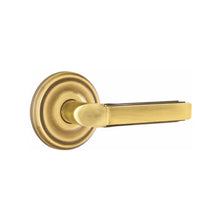 Load image into Gallery viewer, MILANO (M) PASSAGE (HALL/CLOSET) LEVER WITH 2-3/8" BACKSET AND 1/4" ROUND FACEPLATE AND STRIKEPLATE