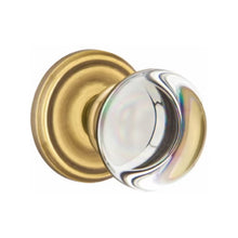 Load image into Gallery viewer, PROVIDENCE GLASS (PC) PRIVACY (BED/BATH) KNOB WITH 2-3/8" BACKSET AND 1/4" ROUND FACEPLATE AND STRIKEPLATE