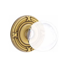 Load image into Gallery viewer, BRISTOL GLASS (BL) PASSAGE (HALL/CLOSET) KNOB WITH 2-3/8" BACKSET AND 1/4" ROUND FACEPLATE AND STRIKEPLATE WITH TRADITIONAL ROSETTE