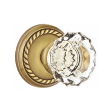 Load image into Gallery viewer, ASTORIA GLASS (AS) PASSAGE (HALL/CLOSET) KNOB WITH 2-3/8" BACKSET AND 1/4" ROUND FACEPLATE AND STRIKEPLATE