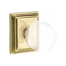 Load image into Gallery viewer, BRISTOL GLASS (BL) PASSAGE (HALL/CLOSET) KNOB WITH 2-3/8" BACKSET AND 1/4" ROUND FACEPLATE AND STRIKEPLATE WITH TRADITIONAL ROSETTE