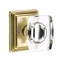 Load image into Gallery viewer, WINDSOR GLASS (WS) PRIVACY (BED/BATH) KNOB WITH 2-3/8" BACKSET AND 1/4" ROUND FACEPLATE AND STRIKEPLATE WITH TRADITIONAL ROSETTE