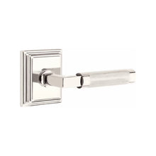 Load image into Gallery viewer, L-SQUARE KNURLED (LS.KN) PASSAGE (HALL/CLOSET) LEVER WITH 2-3/8" BACKSET AND 1/4" ROUND FACEPLATE AND STRIKEPLATE