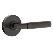 Load image into Gallery viewer, T-BAR KNURLED (TA.KN) PRIVACY (BED/BATH) LEVER WITH 2-3/8&quot; BACKSET AND 1/4&quot; ROUND FACEPLATE AND STRIKEPLATE
