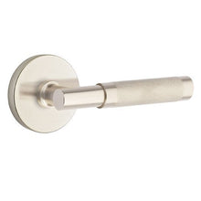 Load image into Gallery viewer, T-BAR KNURLED (TA.KN) PRIVACY (BED/BATH) LEVER WITH 2-3/8&quot; BACKSET AND 1/4&quot; ROUND FACEPLATE AND STRIKEPLATE
