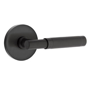 T-BAR KNURLED (TA.KN) PRIVACY (BED/BATH) LEVER WITH 2-3/8" BACKSET AND 1/4" ROUND FACEPLATE AND STRIKEPLATE