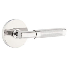 Load image into Gallery viewer, T-BAR KNURLED (TA.KN) PRIVACY (BED/BATH) LEVER WITH 2-3/8&quot; BACKSET AND 1/4&quot; ROUND FACEPLATE AND STRIKEPLATE
