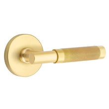 Load image into Gallery viewer, T-BAR KNURLED (TA.KN) PRIVACY (BED/BATH) LEVER WITH 2-3/8&quot; BACKSET AND 1/4&quot; ROUND FACEPLATE AND STRIKEPLATE
