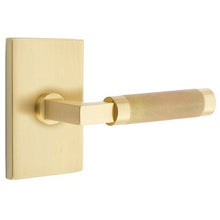Load image into Gallery viewer, L-SQUARE KNURLED (LS.KN) PRIVACY (BED/BATH) LEVER WITH 2-3/8&quot; BACKSET AND 1/4&quot; ROUND FACEPLATE AND STRIKEPLATE
