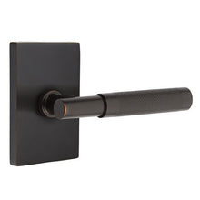 Load image into Gallery viewer, T-BAR KNURLED (TA.KN) PRIVACY (BED/BATH) LEVER WITH 2-3/8&quot; BACKSET AND 1/4&quot; ROUND FACEPLATE AND STRIKEPLATE
