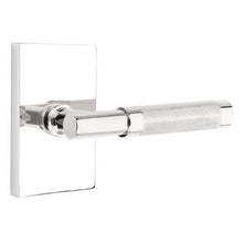 Load image into Gallery viewer, T-BAR KNURLED (TA.KN) PRIVACY (BED/BATH) LEVER WITH 2-3/8&quot; BACKSET AND 1/4&quot; ROUND FACEPLATE AND STRIKEPLATE
