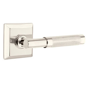 T-BAR KNURLED (TA.KN) PRIVACY (BED/BATH) LEVER WITH 2-3/8" BACKSET AND 1/4" ROUND FACEPLATE AND STRIKEPLATE