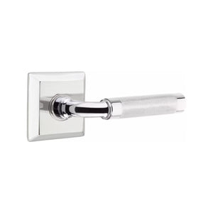 R-BAR KNURLED (RA.KN) PRIVACY (BED/BATH) LEVER WITH 2-3/8" BACKSET AND 1/4" ROUND FACEPLATE AND STRIKEPLATE