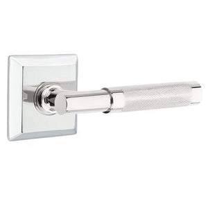 T-BAR KNURLED (TA.KN) PRIVACY (BED/BATH) LEVER WITH 2-3/8" BACKSET AND 1/4" ROUND FACEPLATE AND STRIKEPLATE