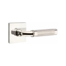 Load image into Gallery viewer, R-BAR KNURLED (RA.KN) PRIVACY (BED/BATH) LEVER WITH 2-3/8&quot; BACKSET AND 1/4&quot; ROUND FACEPLATE AND STRIKEPLATE
