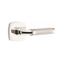 Load image into Gallery viewer, R-BAR KNURLED (RA.KN) PRIVACY (BED/BATH) LEVER WITH 2-3/8&quot; BACKSET AND 1/4&quot; ROUND FACEPLATE AND STRIKEPLATE
