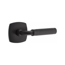 Load image into Gallery viewer, R-BAR KNURLED (RA.KN) PRIVACY (BED/BATH) LEVER WITH 2-3/8&quot; BACKSET AND 1/4&quot; ROUND FACEPLATE AND STRIKEPLATE
