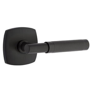 T-BAR KNURLED (TA.KN) PRIVACY (BED/BATH) LEVER WITH 2-3/8" BACKSET AND 1/4" ROUND FACEPLATE AND STRIKEPLATE