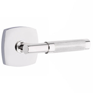 T-BAR KNURLED (TA.KN) PRIVACY (BED/BATH) LEVER WITH 2-3/8" BACKSET AND 1/4" ROUND FACEPLATE AND STRIKEPLATE