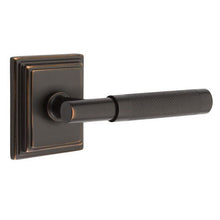 Load image into Gallery viewer, T-BAR KNURLED (TA.KN) PRIVACY (BED/BATH) LEVER WITH 2-3/8&quot; BACKSET AND 1/4&quot; ROUND FACEPLATE AND STRIKEPLATE
