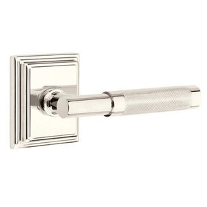 T-BAR KNURLED (TA.KN) PRIVACY (BED/BATH) LEVER WITH 2-3/8" BACKSET AND 1/4" ROUND FACEPLATE AND STRIKEPLATE