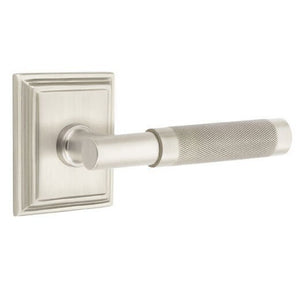 T-BAR KNURLED (TA.KN) PRIVACY (BED/BATH) LEVER WITH 2-3/8" BACKSET AND 1/4" ROUND FACEPLATE AND STRIKEPLATE