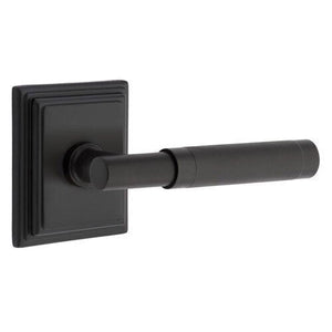 T-BAR KNURLED (TA.KN) PRIVACY (BED/BATH) LEVER WITH 2-3/8" BACKSET AND 1/4" ROUND FACEPLATE AND STRIKEPLATE