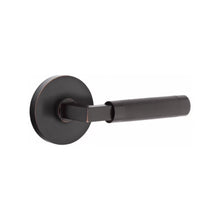 Load image into Gallery viewer, L-SQUARE KNURLED (LS.KN) PRIVACY (BED/BATH) LEVER WITH 2-3/8&quot; BACKSET AND 1/4&quot; ROUND FACEPLATE AND STRIKEPLATE
