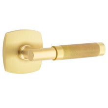 Load image into Gallery viewer, URBAN MODERN SECTIONAL SATIN BRASS (US4) HANDLESET DUMMY [4705] W/ 2-3/8&quot; BACKSET AND 1/4&quot; ROUND FACEPLATE AND STRIKEPLATE W/ INTERIOR LEVER
