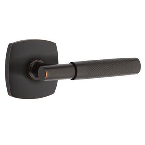 URBAN MODERN SECTIONAL OIL RUBBED BRONZE (US10B) HANDLESET DUMMY [4705] W/ 2-3/8" BACKSET AND 1/4" ROUND FACEPLATE AND STRIKEPLATE W/ INTERIOR LEVER