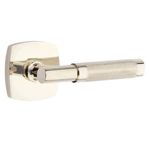 URBAN MODERN SECTIONAL POLISHED NICKEL (US14) HANDLESET DUMMY [4705] W/ 2-3/8" BACKSET AND 1/4" ROUND FACEPLATE AND STRIKEPLATE W/ INTERIOR LEVER