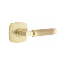 Load image into Gallery viewer, L-SQUARE KNURLED (LS.KN) PRIVACY (BED/BATH) LEVER WITH 2-3/8&quot; BACKSET AND 1/4&quot; ROUND FACEPLATE AND STRIKEPLATE
