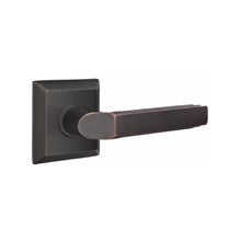 Load image into Gallery viewer, MILANO (M) PRIVACY (BED/BATH) LEVER WITH 2-3/8&quot; BACKSET AND 1/4&quot; ROUND FACEPLATE AND STRIKEPLATE
