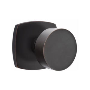 URBAN MODERN SECTIONAL OIL RUBBED BRONZE (US10B) HANDLESET DUMMY [4705] W/ 2-3/8" BACKSET AND 1/4" ROUND FACEPLATE AND STRIKEPLATE W/ INTERIOR KNOB