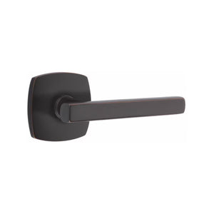 URBAN MODERN SECTIONAL OIL RUBBED BRONZE (US10B) HANDLESET DUMMY [4705] W/ 2-3/8" BACKSET AND 1/4" ROUND FACEPLATE AND STRIKEPLATE W/ INTERIOR LEVER