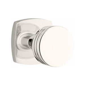 URBAN MODERN SECTIONAL POLISHED NICKEL (US14) HANDLESET DUMMY [4705] W/ 2-3/8" BACKSET AND 1/4" ROUND FACEPLATE AND STRIKEPLATE W/ INTERIOR KNOB