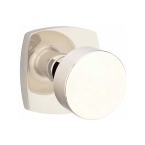 URBAN MODERN SECTIONAL POLISHED NICKEL (US14) HANDLESET DUMMY [4705] W/ 2-3/8" BACKSET AND 1/4" ROUND FACEPLATE AND STRIKEPLATE W/ INTERIOR KNOB