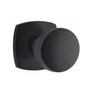 URBAN MODERN SECTIONAL FLAT BLACK (US19) HANDLESET DUMMY [4705] W/ 2-3/8" BACKSET AND 1/4" ROUND FACEPLATE AND STRIKEPLATE W/ INTERIOR KNOB