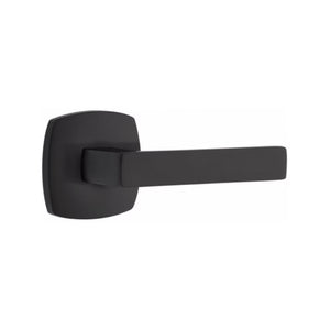 URBAN MODERN SECTIONAL FLAT BLACK (US19) HANDLESET DUMMY [4705] W/ 2-3/8" BACKSET AND 1/4" ROUND FACEPLATE AND STRIKEPLATE W/ INTERIOR LEVER