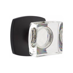 URBAN MODERN SECTIONAL FLAT BLACK (US19) HANDLESET DUMMY [4705] W/ 2-3/8" BACKSET AND 1/4" ROUND FACEPLATE AND STRIKEPLATE W/ INTERIOR KNOB