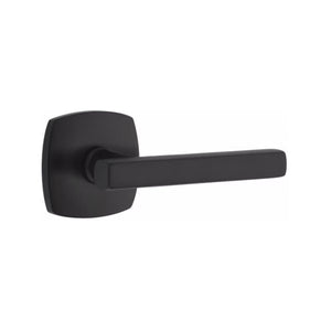 URBAN MODERN SECTIONAL FLAT BLACK (US19) HANDLESET DUMMY [4705] W/ 2-3/8" BACKSET AND 1/4" ROUND FACEPLATE AND STRIKEPLATE W/ INTERIOR LEVER