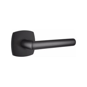 URBAN MODERN SECTIONAL FLAT BLACK (US19) HANDLESET DUMMY [4705] W/ 2-3/8" BACKSET AND 1/4" ROUND FACEPLATE AND STRIKEPLATE W/ INTERIOR LEVER