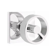 Load image into Gallery viewer, EMPOWERED MOTORIZED TOUCHSCREEN KEYPAD ENTRY SET BADEN GRIP (EMP0103) POLISHED CHROME (US26) W/ 2-3/8&quot; BACKSET AND 1/4&quot; ROUND FACEPLATE AND STRIKEPLATE W/ INTERIOR KNOB

