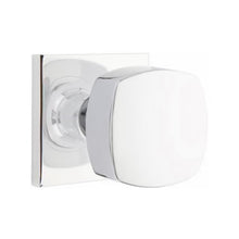 Load image into Gallery viewer, EMPOWERED MOTORIZED TOUCHSCREEN KEYPAD ENTRY SET BADEN GRIP (EMP0103) POLISHED CHROME (US26) W/ 2-3/8&quot; BACKSET AND 1/4&quot; ROUND FACEPLATE AND STRIKEPLATE W/ INTERIOR KNOB
